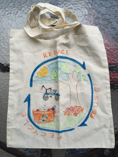 Kids Decorated Organic Reusable Shopping Bag